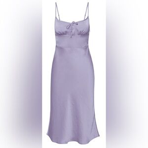 Aritzia Wilfred Satin Silky Slip Lavender Midi Dress Womens Size 4